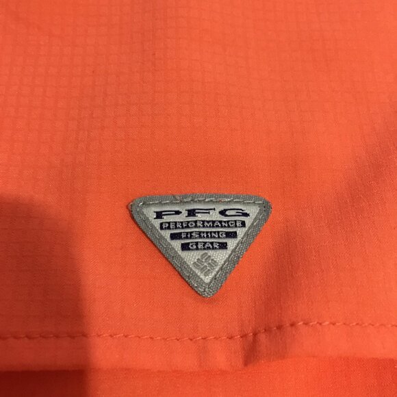 Columbia PFG Womens Medium Orange Short Sleeve Fishing Shirt Vented - Picture 8 of 11
